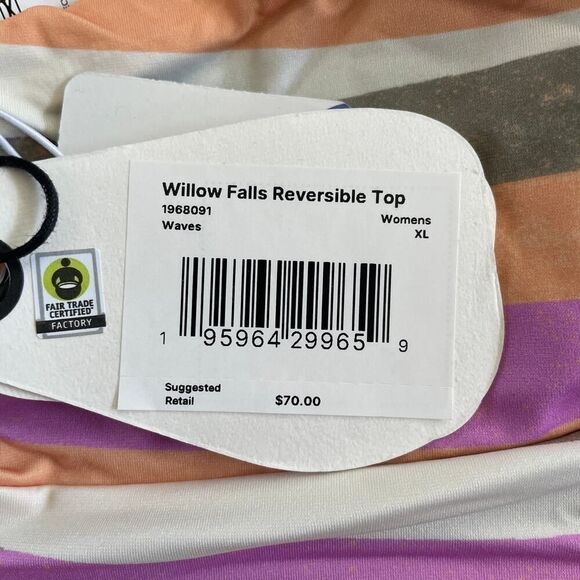 NWT Prana Willow Falls Reversible Top in Waves - Size: XL - Picture 6 of 9